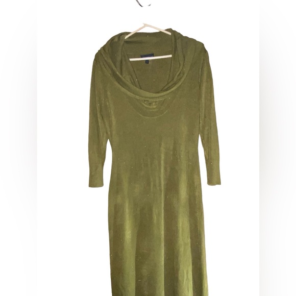 “Connected Apparel”Sweater Dress Swoop Neck - Picture 2 of 3